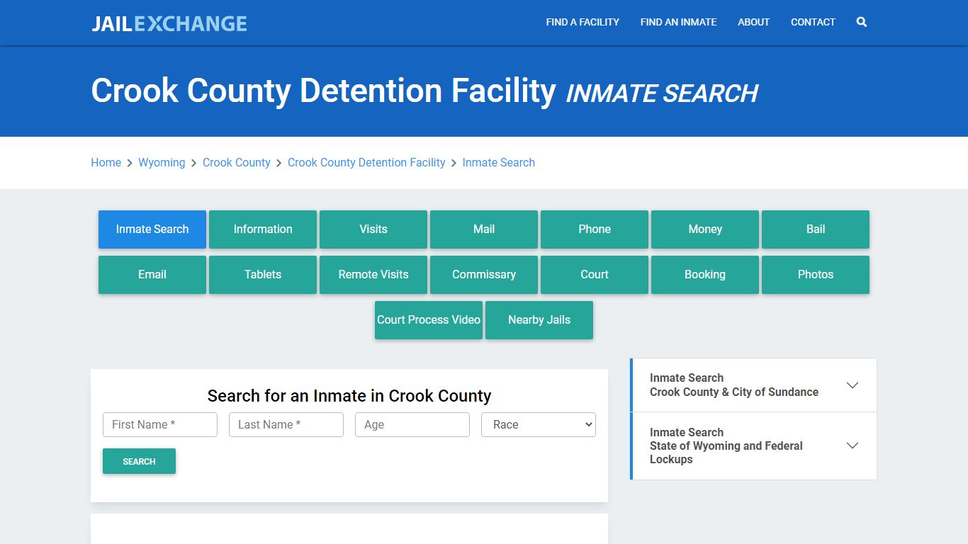 Crook County Detention Facility Inmate Search - Jail Exchange