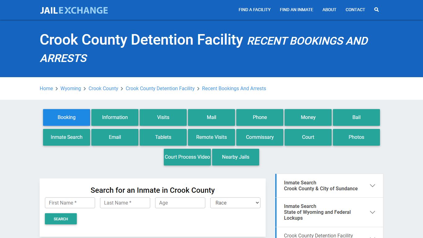 Crook County Detention Facility Recent Bookings And Arrests - Jail Exchange